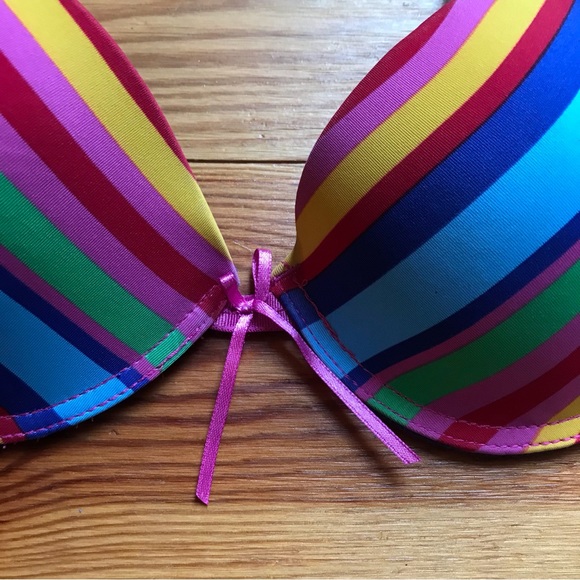 Rue21 Rainbow Striped Bra, EUC, 34B - Picture 2 of 9